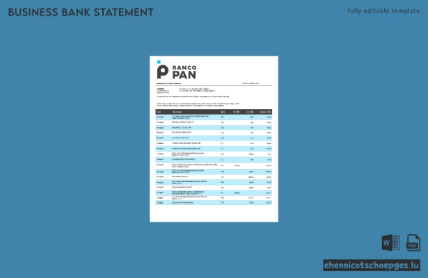 Beispiel eines Kontoauszugs der Banco Pan Bank (Word- und PDF-Datei)